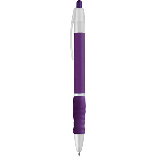 SLIM BK. Kugelschreiber Mit Gummigriff , lila, Kunststoff, , Bild 1