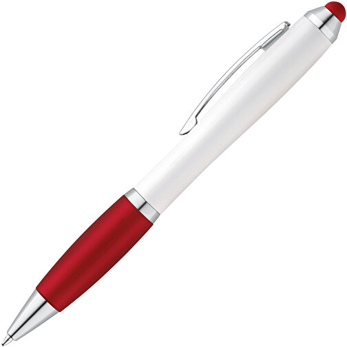 SANS. Kugelschreiber Mit Drehmechanik Und Metallclip , rot, Kunststoff, , Bild 2