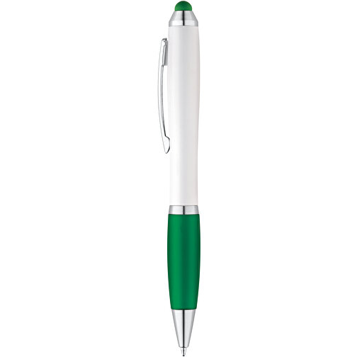 SANS BK. Kugelschreiber Mit Clip Aus Metall , grün, Kunststoff, 13,50cm (Länge), Bild 1