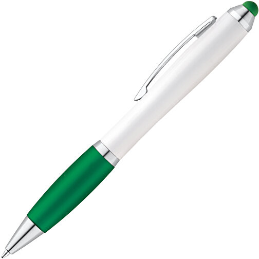 SANS BK. Kugelschreiber Mit Clip Aus Metall , grün, Kunststoff, 13,50cm (Länge), Bild 2