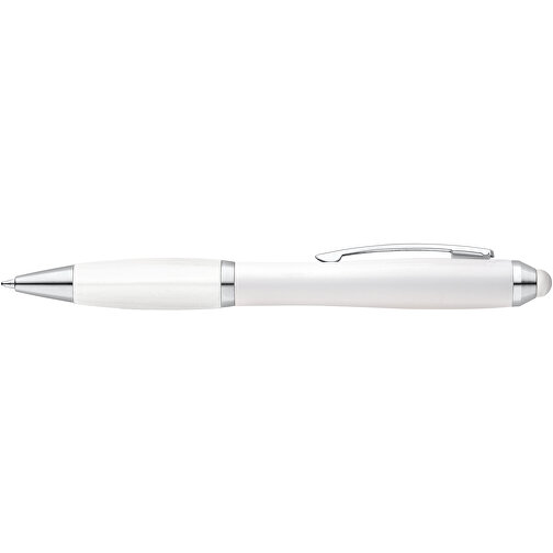 SANS BK. Kugelschreiber Mit Clip Aus Metall , weiß, Kunststoff, 13,50cm (Länge), Bild 3