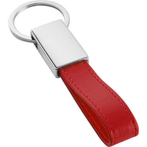WATOH. Schlüsselanhänger Aus Metall , rot, Lederimitation und Metall, , Bild 1