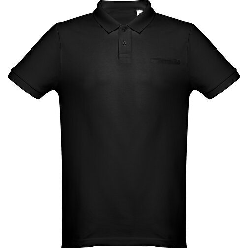 THC DHAKA. Herren Poloshirt , schwarz, 100% Baumwolle, S, 70,00cm x 46,00cm (Länge x Breite), Bild 2