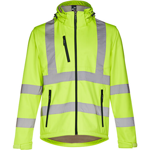 THC ZAGREB WORK. Softshell-Jacke Mit Hoher Sichtbarkeit (Unisex) , gelb hexachrome, Polyester, S, 72,00cm x 54,00cm (Länge x Breite), Bild 1