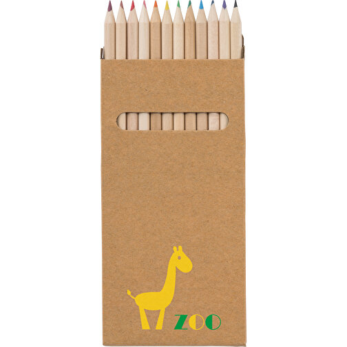 CROCO. Buntstift Schachtel Mit 12 Buntstiften , natur, Karton, , Bild 2