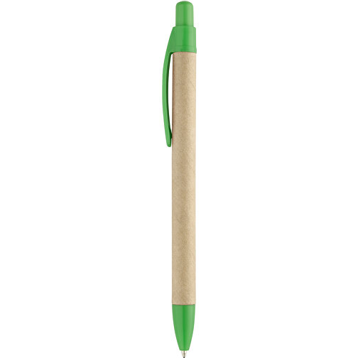 REMI. Kraftpapier-Kugelschreiber Mit Clip , grün, Kraftpapier, , Bild 1