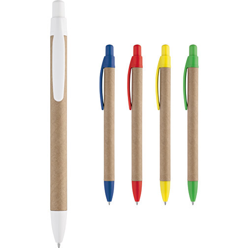 REMI. Kraftpapier-Kugelschreiber Mit Clip , grün, Kraftpapier, , Bild 4
