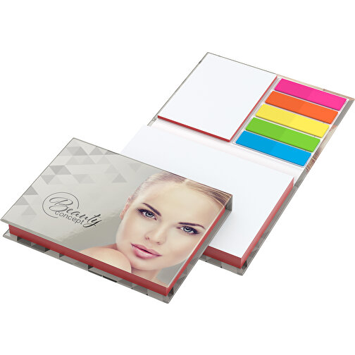 Kombi-Set Prag White Bestseller Bookcover Gloss-individuell, Farbschnitt Rot , rot, 7,80cm x 10,50cm (Länge x Breite), Bild 1