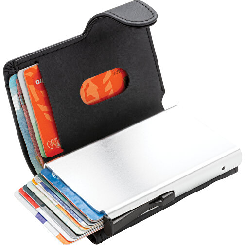 Standard aluminium RFID kortholder med PU lommebok, Bilde 2