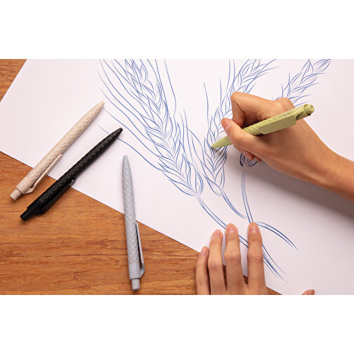 Weizenstroh Stift, Blau , blau, Weizenstroh, 1,50cm x 13,60cm (Länge x Höhe), Bild 6