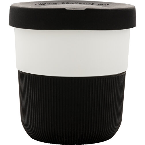 PLA Cup Coffee-To-Go 280ml , schwarz, PLA, Silikon, 8,60cm (Höhe), Bild 2