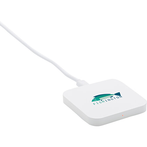 5W Square Wireless Charger, Weiß , weiß, ABS, 6,20cm x 0,80cm (Länge x Höhe), Bild 4