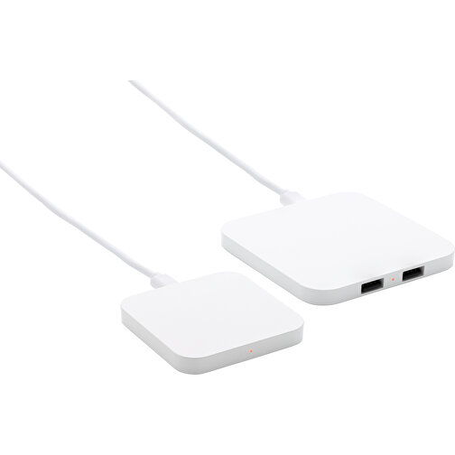 5W Square Wireless Charger, Weiß , weiß, ABS, 6,20cm x 0,80cm (Länge x Höhe), Bild 6