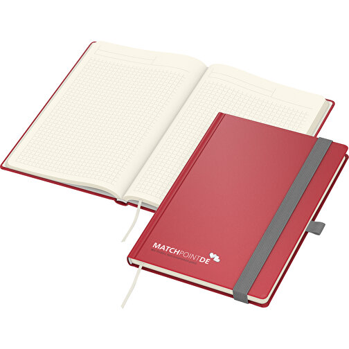 Notesbog Vision-Book creme A5 x.press rød, silketryk digital, Billede 1