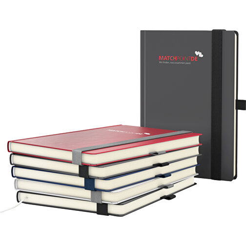 Notesbog Vision-Book creme A5 x.press hvid, silketryk digital, Billede 2