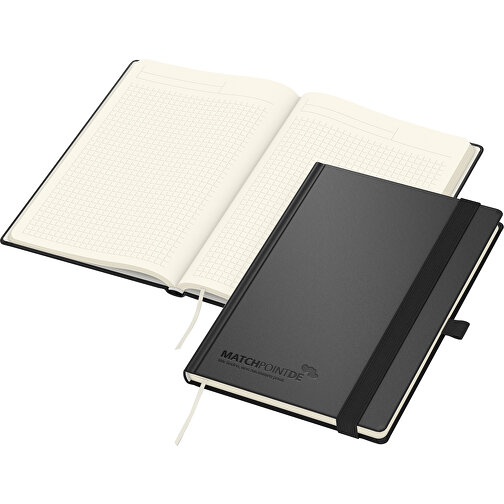 Notebook Vision-Book Cream A5 Bestseller, svart, prägling svart-glansig, Bild 1