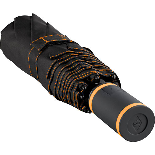 Taschenschirm FARE® AC Mini Style , Fare, schwarz-orange, 100% Polyester-Pongee (recycelt & waterSAVE®), , Bild 3
