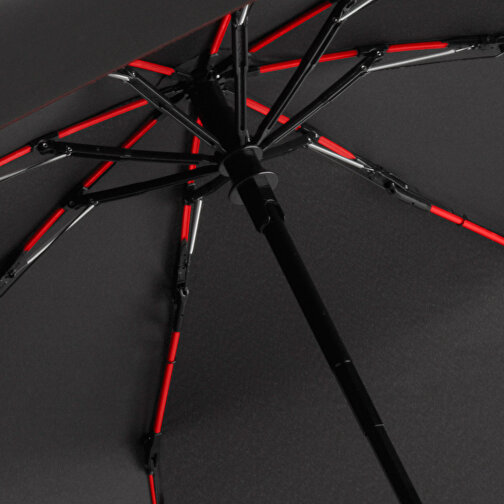 Taschenschirm FARE® AOC Mini Style , Fare, schwarz-rot, 100% Polyester-Pongee (recycelt & waterSAVE®), , Bild 2