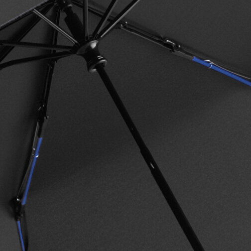 Taschenschirm FARE® Mini Style , Fare, schwarz-euroblau, 100% Polyester-Pongee (recycelt & waterSAVE®), , Bild 2