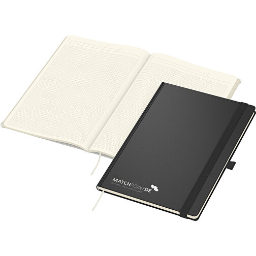 Notebook Vision-Book Cream A4 Bestseller, svart, silverprägling, Bild 1