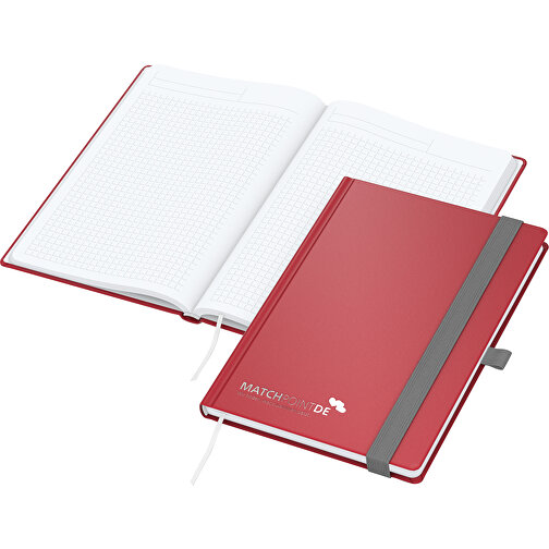 Notebook Vision-Book White bestseller A5, röd inkl. silverprägling, Bild 1