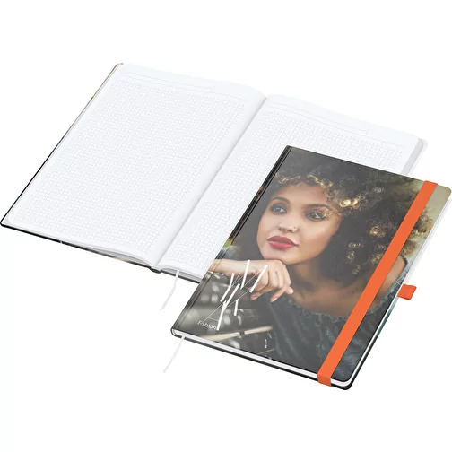 Notebook Match-Book Bialy A4 Bestseller, polysk, pomaranczowy, Obraz 1