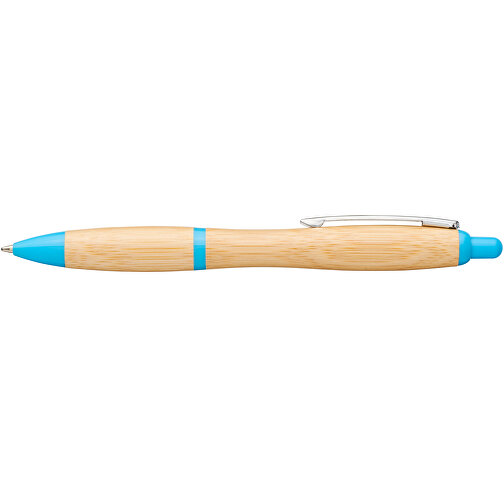 Nash Kugelschreiber Aus Bambus , Green Concept, natur / hellblau, Bambusholz, ABS Kunststoff, 14,00cm (Länge), Bild 6