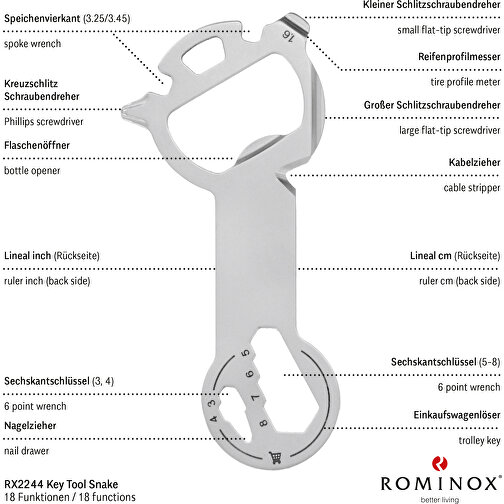 ROMINOX® Key Tool Snake (18 Funktionen) (Einzelhandel) , Edelstahl, 7,00cm x 0,23cm x 3,20cm (Länge x Höhe x Breite), Bild 9