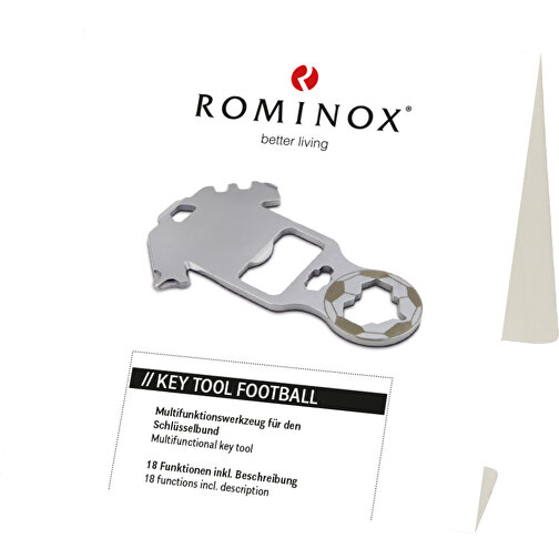 ROMINOX® Key Tool Football / Fußball (18 Funktionen) , Edelstahl, 7,00cm x 0,23cm x 3,20cm (Länge x Höhe x Breite), Bild 5
