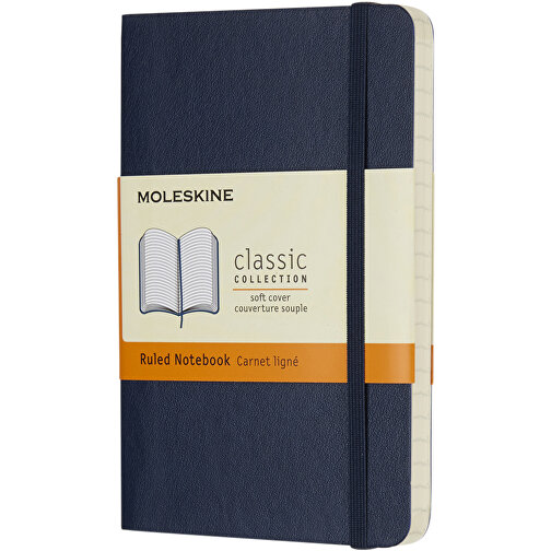 Moleskine Classic Softcover Notizbuch Taschenformat – Liniert , Moleskine, saphir, Lederimitat Papier, 14,00cm x 1,20cm x 9,00cm (Länge x Höhe x Breite), Bild 1