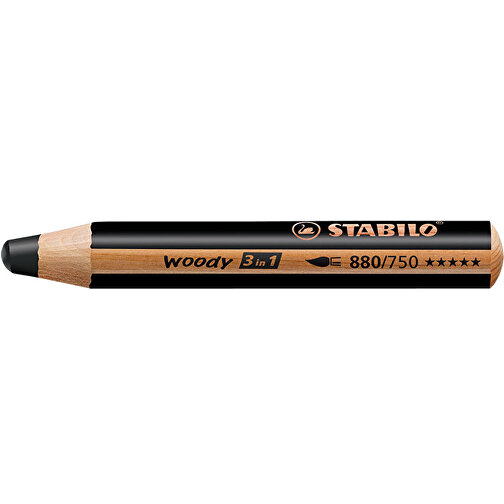 STABILO Woody 3 In 1 Farbstift , Stabilo, schwarz, Holz, 11,30cm x 1,60cm x 1,60cm (Länge x Höhe x Breite), Bild 1