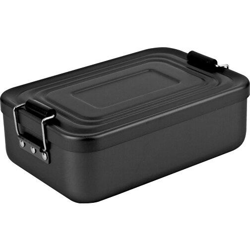 ROMINOX® Lunchbox // Quadra Schwarz Matt , schwarz matt, Aluminium (eloxiert), Kunststoff, 17,30cm x 5,60cm x 11,90cm (Länge x Höhe x Breite), Bild 1