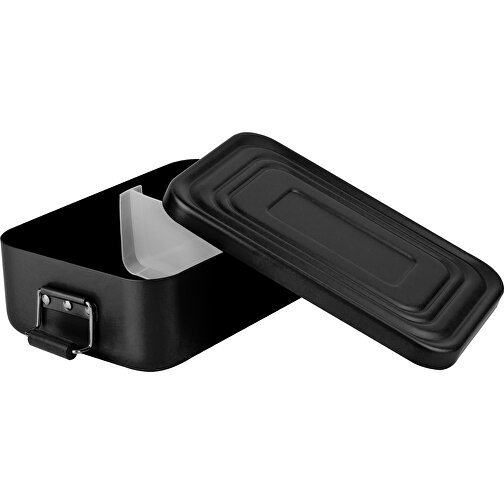 ROMINOX® Lunchbox // Quadra Schwarz Matt , schwarz matt, Aluminium (eloxiert), Kunststoff, 17,30cm x 5,60cm x 11,90cm (Länge x Höhe x Breite), Bild 2