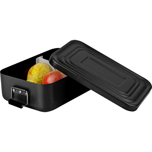 ROMINOX® Lunchbox // Quadra Schwarz Matt , schwarz matt, Aluminium (eloxiert), Kunststoff, 17,30cm x 5,60cm x 11,90cm (Länge x Höhe x Breite), Bild 3