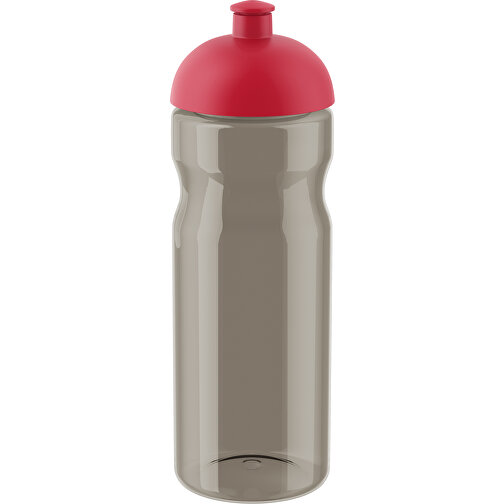 H2O Active® Eco Base 650 Ml Sportflasche Mit Stülpdeckel , kohle transparent / rot, PCR Kunststoff, 90% PP Kunststoff, 10% TPE Kunststoff, 22,40cm (Höhe), Bild 1