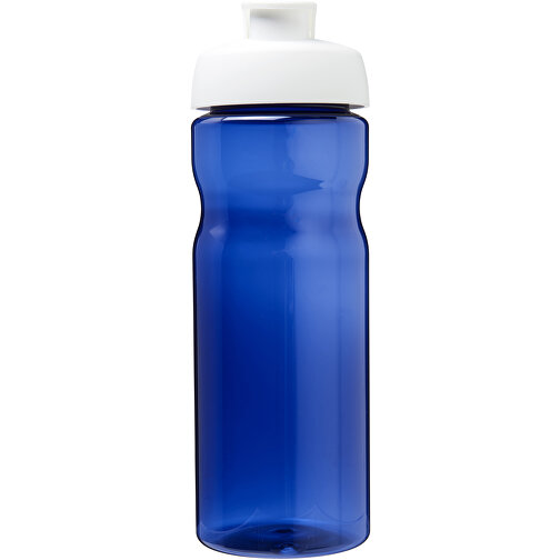H2O Eco 650 Ml Sportflasche Mit Klappdeckel , blau / weiß, PCR plastic, PP-Kunststoff, 22,40cm (Höhe), Bild 3