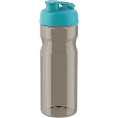 H2O Active® Eco Base 650 Ml Sportflasche Mit Klappdeckel , kohle transparent / aquablau, PCR plastic, PP-Kunststoff, 22,40cm (Höhe), Bild 1