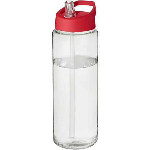 H2O Active® Vibe 850 Ml Sportflasche Mit Ausgussdeckel , transparent / rot, PET Kunststoff, 72% PP Kunststoff, 17% SAN Kunststoff, 11% PE Kunststoff, 24,20cm (Höhe), Bild 1