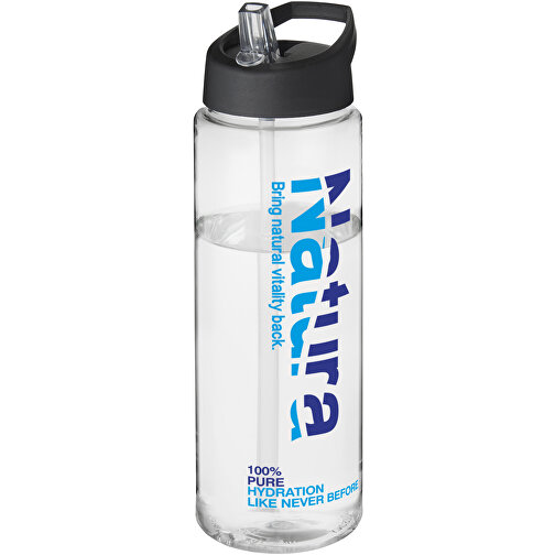 H2O Active® Vibe 850 Ml Sportflasche Mit Ausgussdeckel , transparent / schwarz, PET Kunststoff, 72% PP Kunststoff, 17% SAN Kunststoff, 11% PE Kunststoff, 24,20cm (Höhe), Bild 2