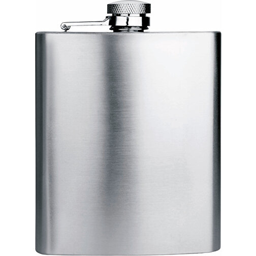 Slimmy Flask , silber matt, Metall, 12,00cm x 2,00cm x 9,00cm (Länge x Höhe x Breite), Bild 2