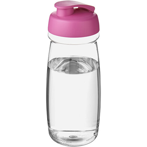 H2O Active® Pulse 600 Ml Sportflasche Mit Klappdeckel , transparent / rosa, PET Kunststoff, PP Kunststoff, 20,30cm (Höhe), Bild 1