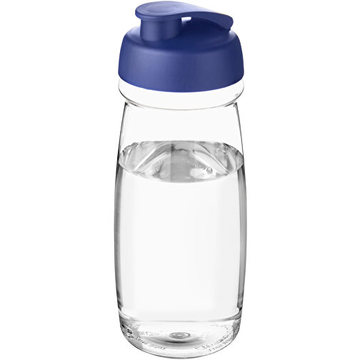H2O Active® Pulse 600 Ml Sportflasche Mit Klappdeckel , transparent / blau, PET Kunststoff, PP Kunststoff, 20,30cm (Höhe), Bild 1