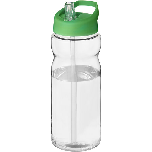 H2O Active® Base 650 Ml Sportflasche Mit Ausgussdeckel , transparent / grün, PET Kunststoff, 72% PP Kunststoff, 17% SAN Kunststoff, 11% PE Kunststoff, 21,80cm (Höhe), Bild 1