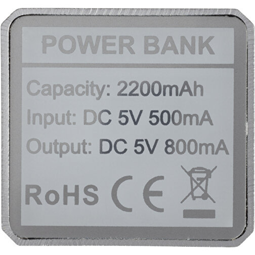 Powerbank WS101 2200/2600 MAh , silber, Aluminium, 9,40cm x 2,20cm x 2,10cm (Länge x Höhe x Breite), Bild 5