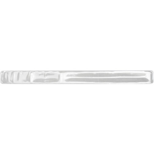 RFX™ 34 Cm Reflektierendes PVC Schnapparmband , weiss, PVC, Vinyl, Metall, 34,00cm x 3,00cm (Länge x Breite), Bild 1