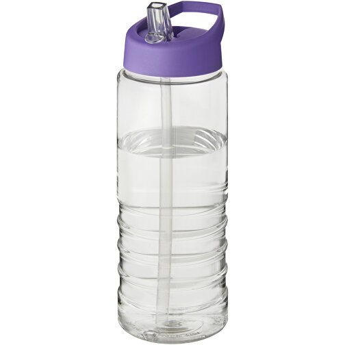 H2O Active® Treble 750 Ml Sportflasche Mit Ausgussdeckel , transparent / lila, PET Kunststoff, 72% PP Kunststoff, 17% SAN Kunststoff, 11% PE Kunststoff, 22,80cm (Höhe), Bild 1