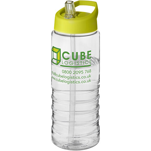 H2O Active® Treble 750 Ml Sportflasche Mit Ausgussdeckel , transparent / limone, PET Kunststoff, 72% PP Kunststoff, 17% SAN Kunststoff, 11% PE Kunststoff, 22,80cm (Höhe), Bild 2