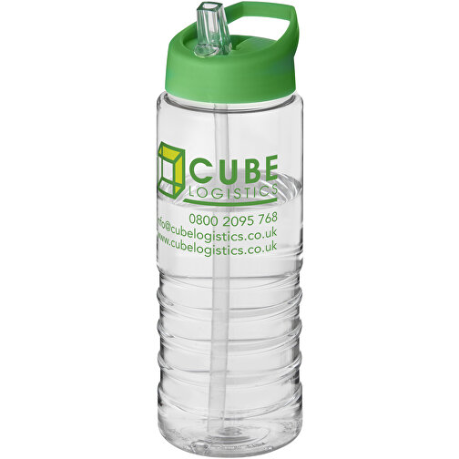 H2O Active® Treble 750 Ml Sportflasche Mit Ausgussdeckel , transparent / grün, PET Kunststoff, 72% PP Kunststoff, 17% SAN Kunststoff, 11% PE Kunststoff, 22,80cm (Höhe), Bild 2