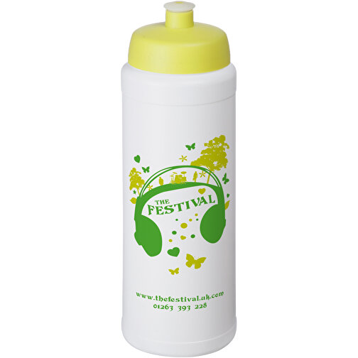 Baseline® Plus Grip 750 Ml Sportflasche Mit Sportdeckel , weiß / limone, HDPE Kunststoff, PP Kunststoff, 23,60cm (Höhe), Bild 2