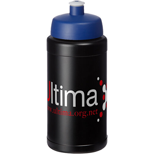 Baseline® Plus 500 Ml Flasche Mit Sportdeckel , schwarz / blau, HDPE Kunststoff, PP Kunststoff, 18,50cm (Höhe), Bild 2